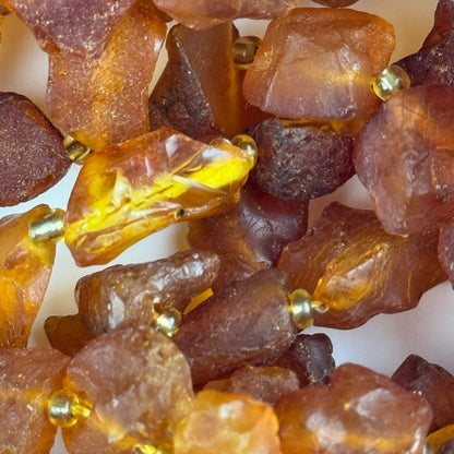 Amber Raw Cognac Gemstone Beads - (A Quality)