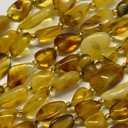 Amber Butterscotch Freeform Gemstone Beads - (AA Quality)
