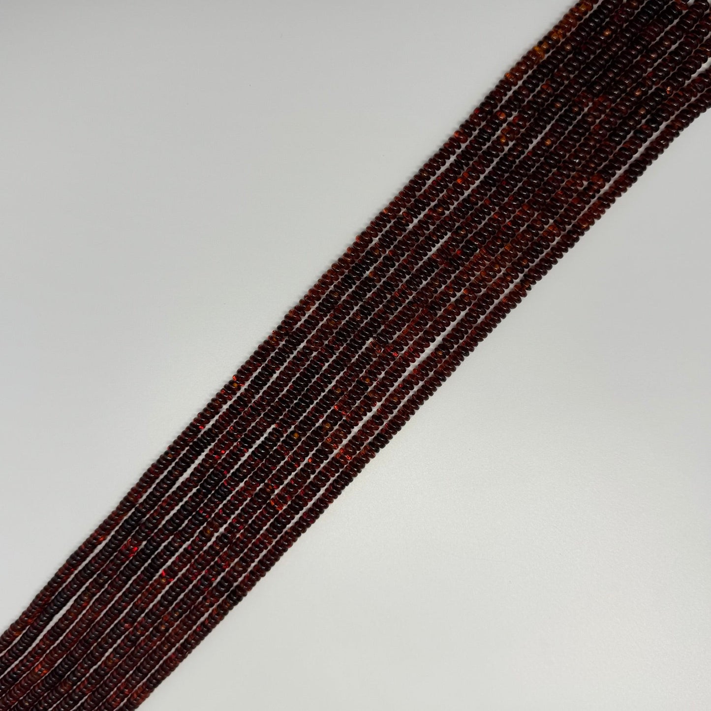 Amber Dark Cherry Rondelle Beads (AAA Quality)