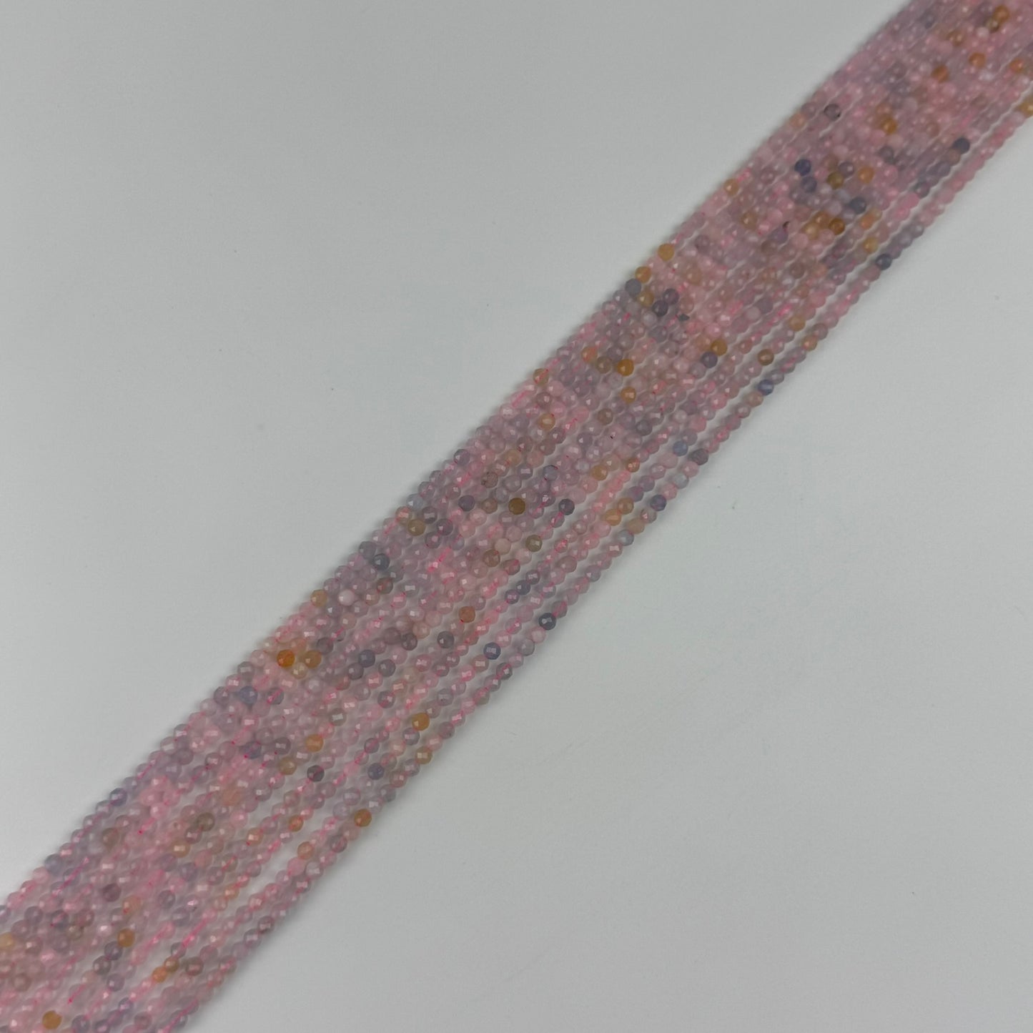 Aquamarine Morganite Faceted Round Beads - (AA Quality)