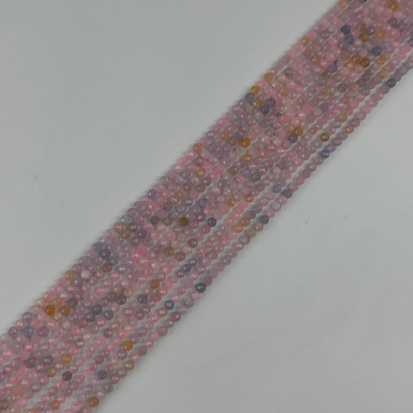 Aquamarine Morganite Faceted Round Beads - (AA Quality)