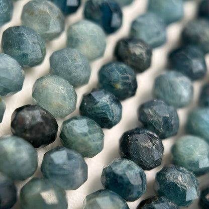 Faceted Blue Tourmaline Beads - Rondelle Beads