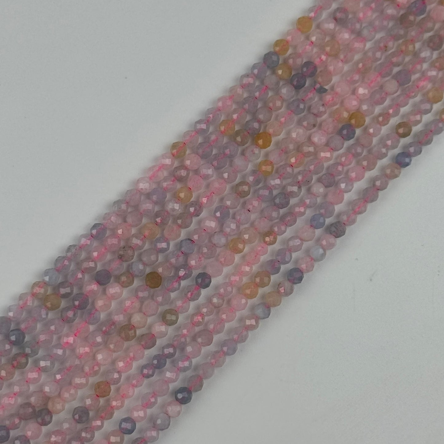 Aquamarine Morganite Faceted Round Beads - (AA Quality)