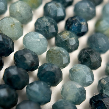 Faceted Blue Tourmaline Beads - Rondelle Beads