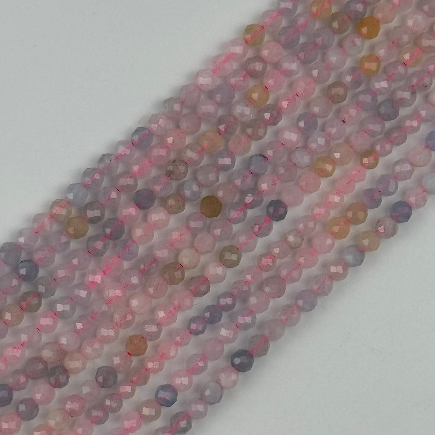 Aquamarine Morganite Faceted Round Beads - (AA Quality)