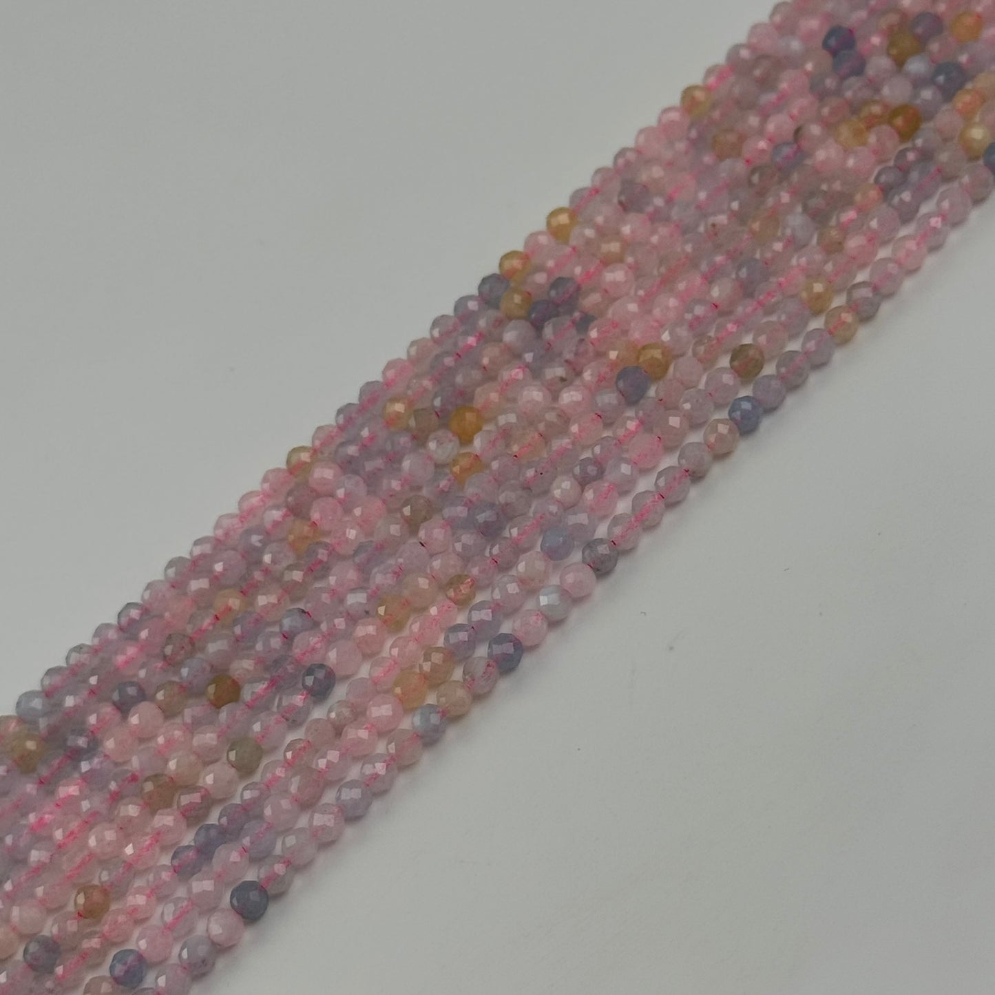 Aquamarine Morganite Faceted Round Beads - (AA Quality)