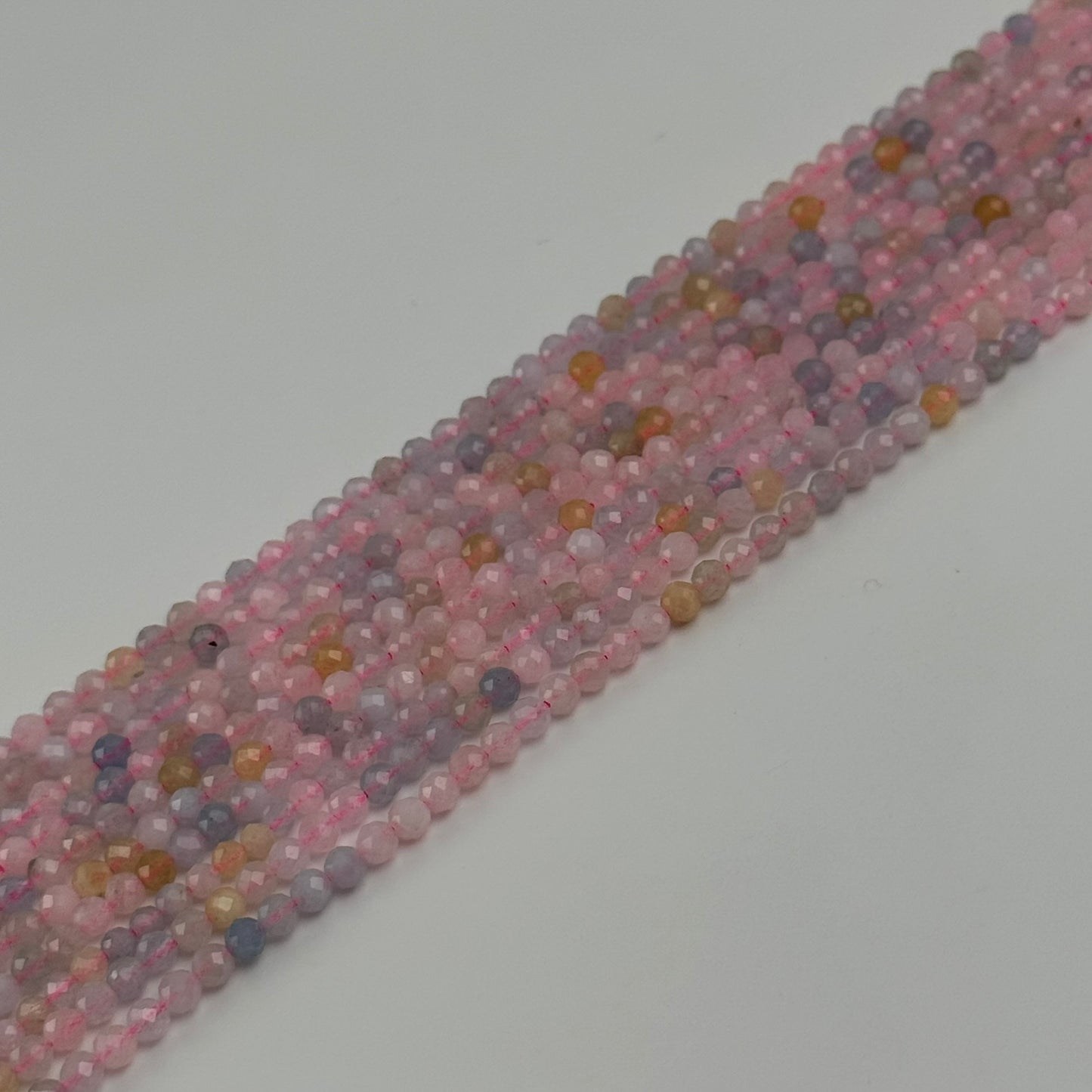 Aquamarine Morganite Faceted Round Beads - (AA Quality)