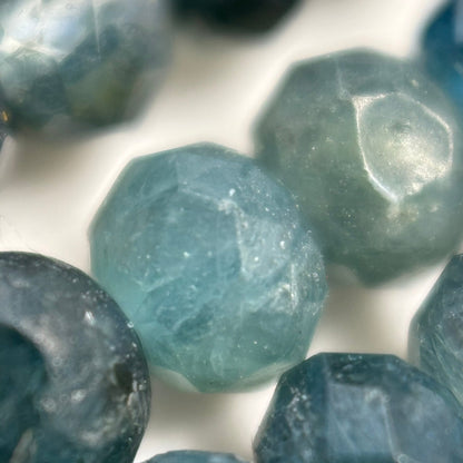 Faceted Blue Tourmaline Beads - Rondelle Beads