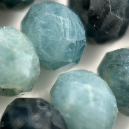 Faceted Blue Tourmaline Beads - Rondelle Beads
