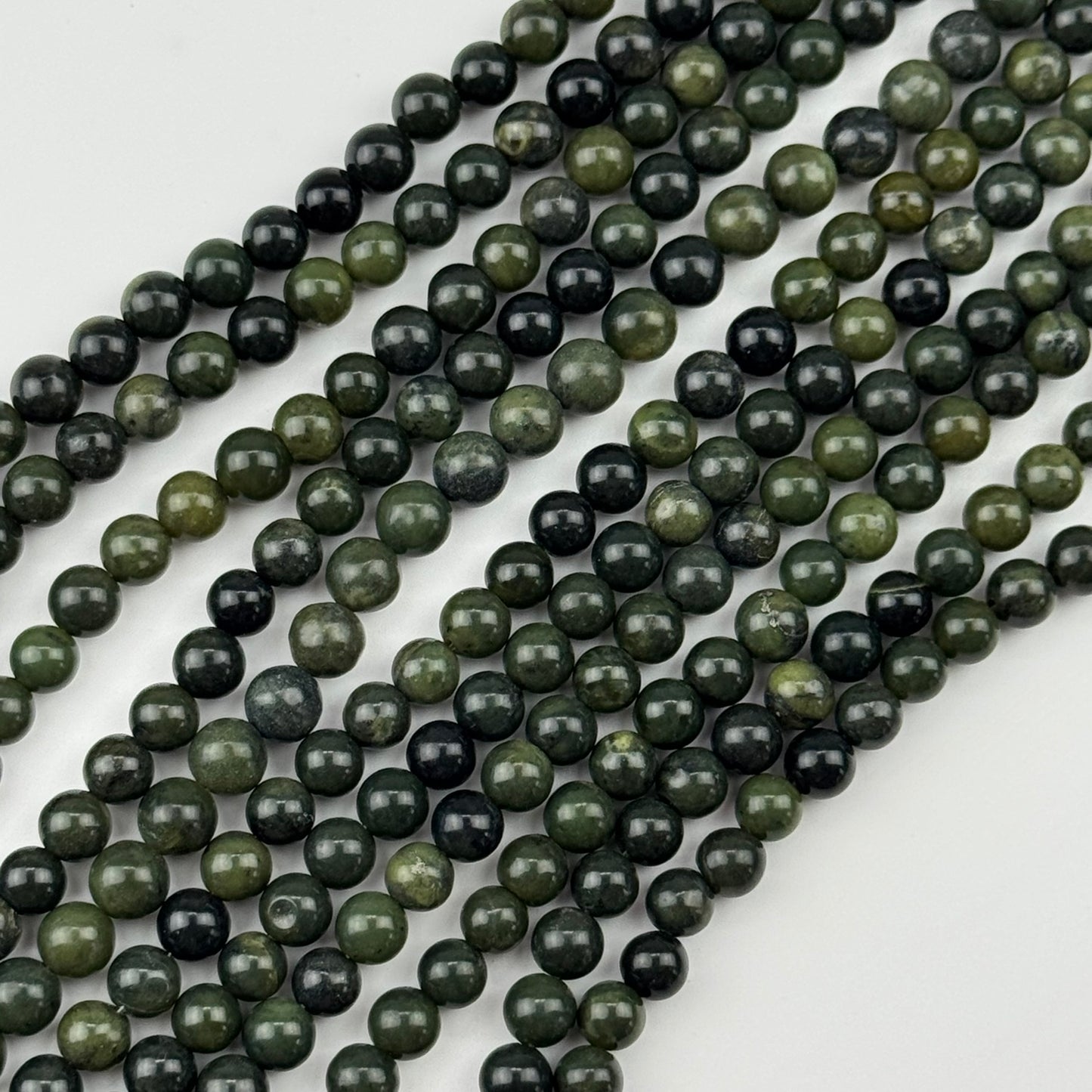 BC Jade Beads - Green Jade Beads - Polished Round