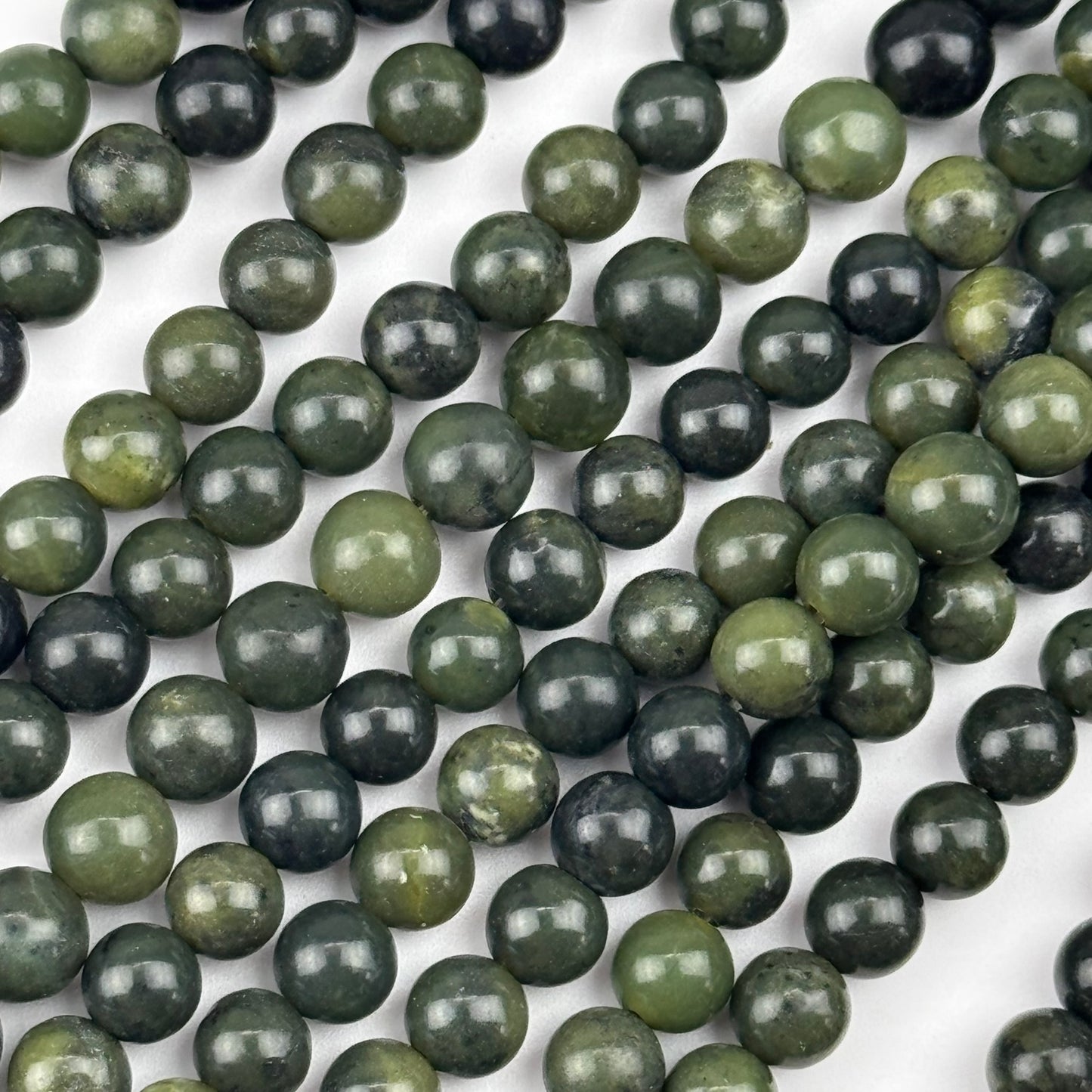 BC Jade Beads - Green Jade Beads - Polished Round