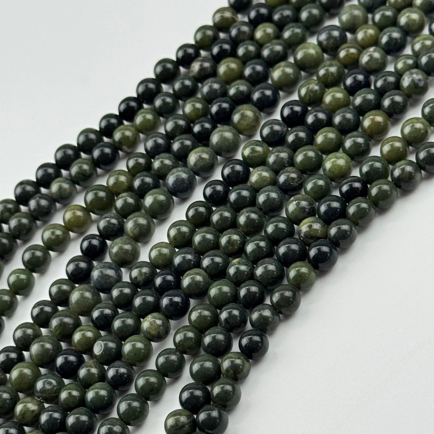BC Jade Beads - Green Jade Beads - Polished Round