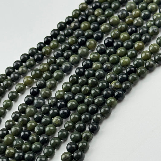 BC Jade Beads - Green Jade Beads - Polished Round