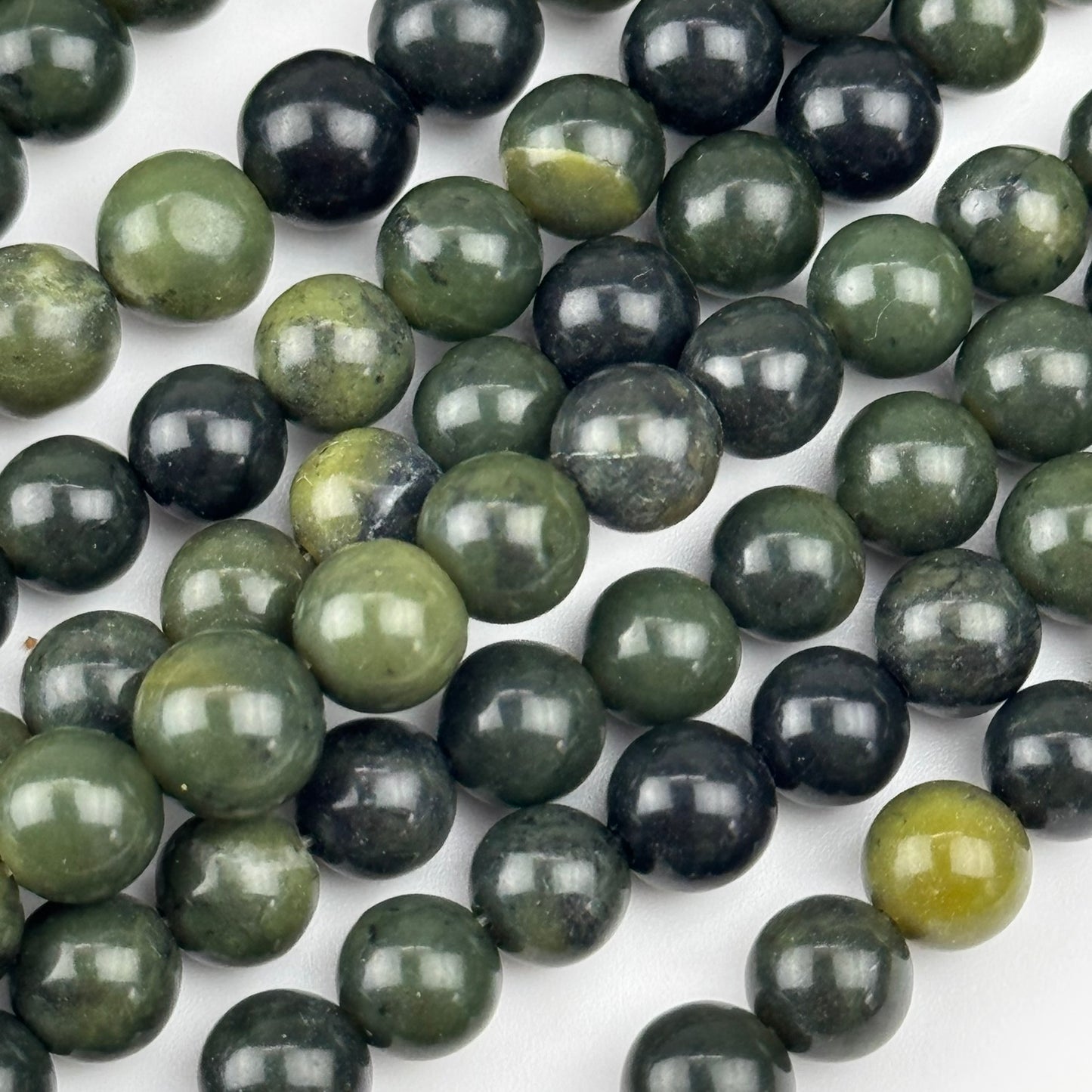 BC Jade Beads - Green Jade Beads - Polished Round