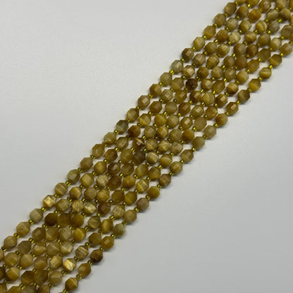 Tiger's Eye Dodecahedron Gemstone Beads - (AAA Quality)