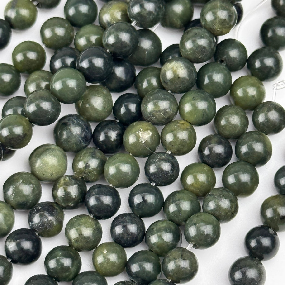BC Jade Beads - Green Jade Beads - Polished Round