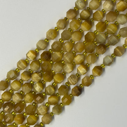 Tiger's Eye Dodecahedron Gemstone Beads - (AAA Quality)