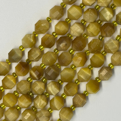 Tiger's Eye Dodecahedron Gemstone Beads - (AAA Quality)