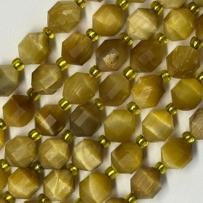 Tiger's Eye Dodecahedron Gemstone Beads - (AAA Quality)
