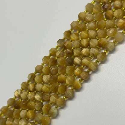 Tiger's Eye Dodecahedron Gemstone Beads - (AAA Quality)