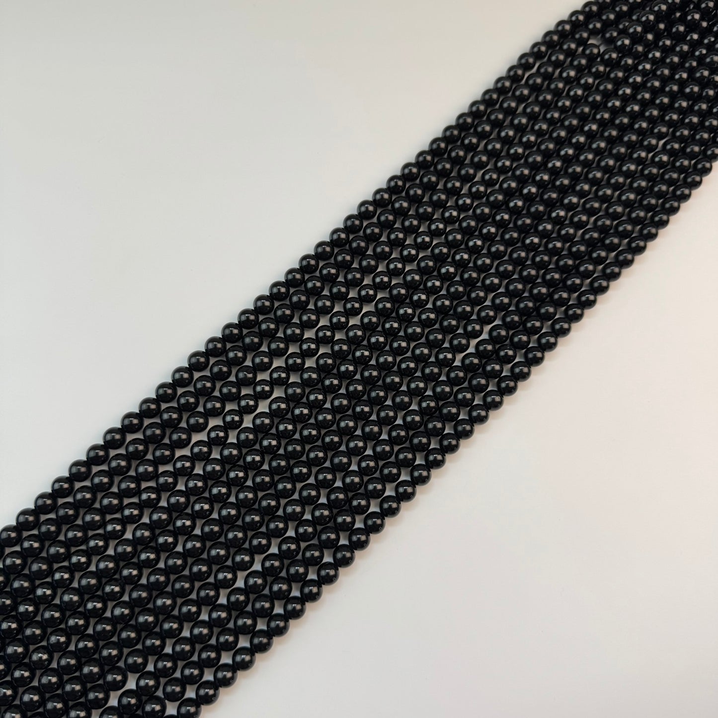 Black Spinel Polished Round Beads