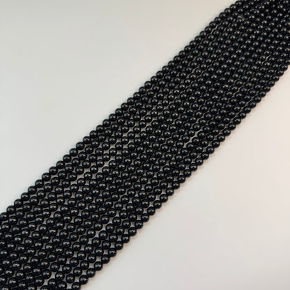 Black Spinel Polished Round Beads