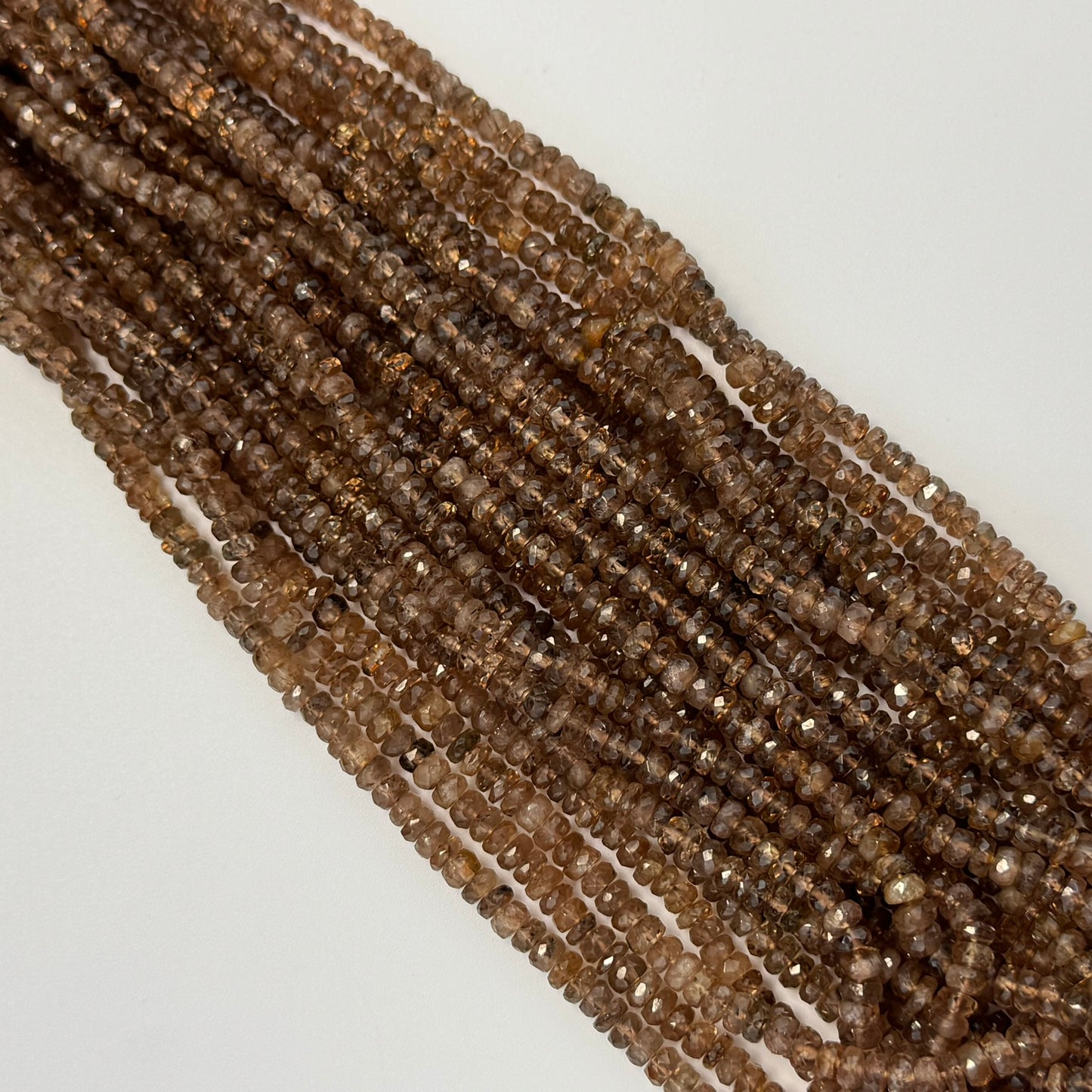 Andalusite Faceted Rondelle Beads – Natural Gemstone