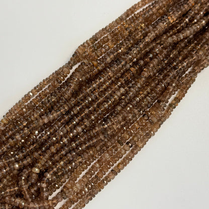 Andalusite Faceted Rondelle Beads – Natural Gemstone