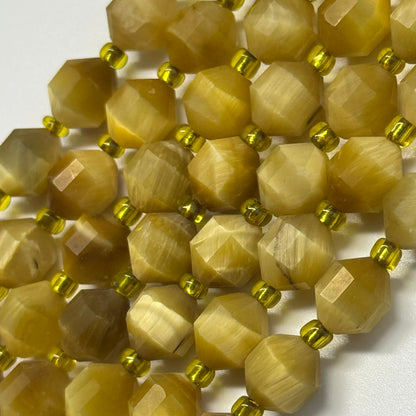 Tiger's Eye Dodecahedron Gemstone Beads - (AAA Quality)