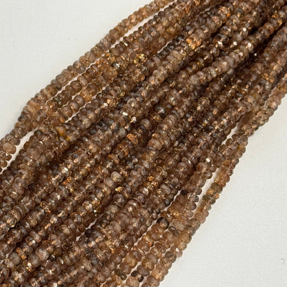 Andalusite Faceted Rondelle Beads – Natural Gemstone