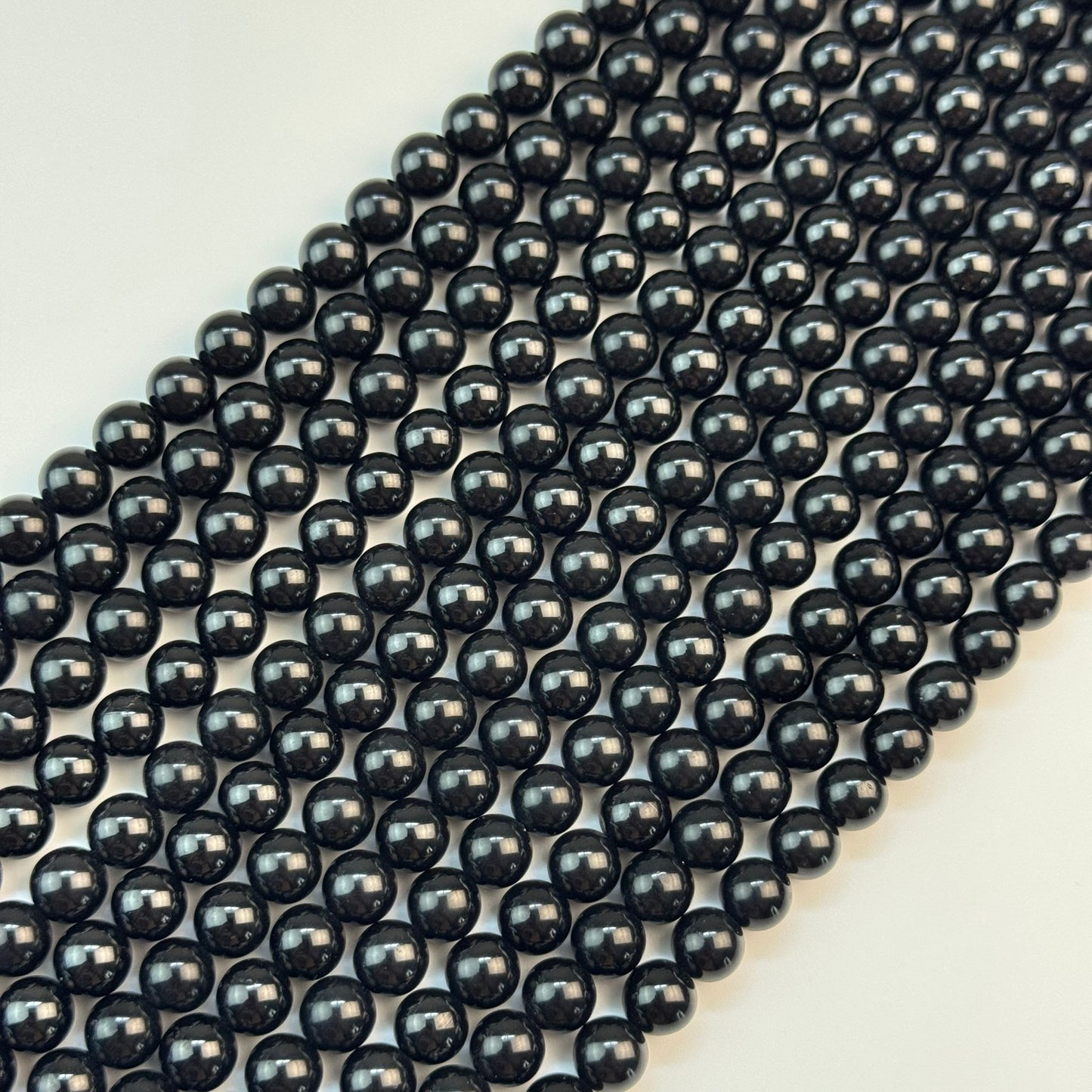 Black Spinel Polished Round Beads