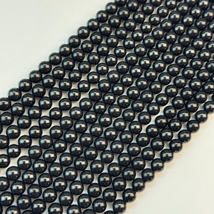 Black Spinel Polished Round Beads