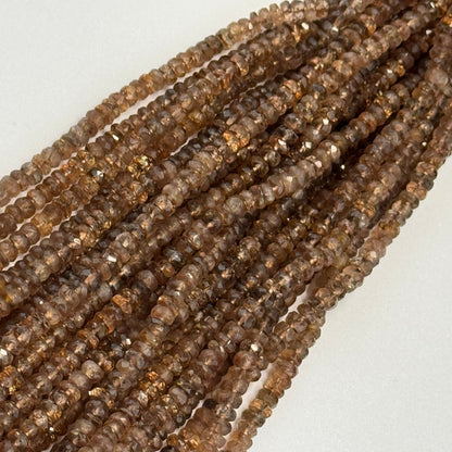 Andalusite Faceted Rondelle Beads – Natural Gemstone