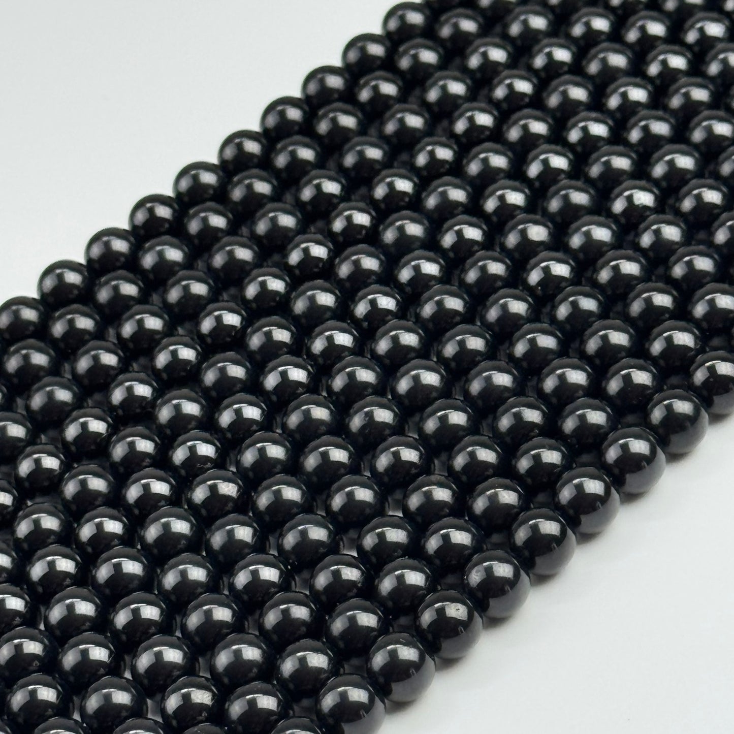 Black Spinel Polished Round Beads