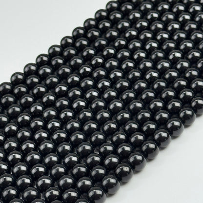 Black Spinel Polished Round Beads