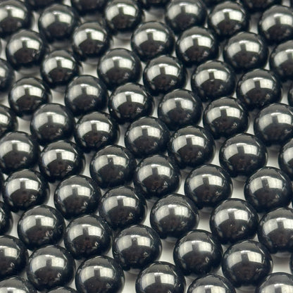 Black Spinel Polished Round Beads