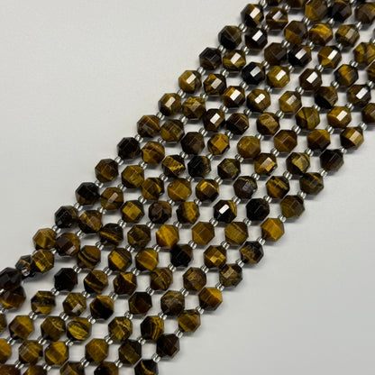 Tiger's Eye Dodecahedron Gemstone Beads - (AAA Quality)