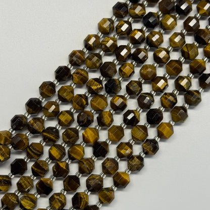 Tiger's Eye Dodecahedron Gemstone Beads - (AAA Quality)