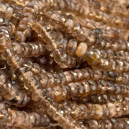 Andalusite Faceted Rondelle Beads – Natural Gemstone