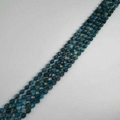 Blue Apatite Dodecahedron Beads