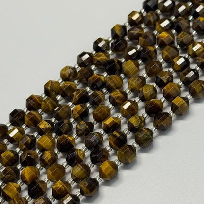 Tiger's Eye Dodecahedron Gemstone Beads - (AAA Quality)