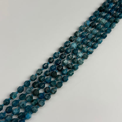 Blue Apatite Dodecahedron Beads