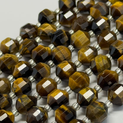 Tiger's Eye Dodecahedron Gemstone Beads - (AAA Quality)