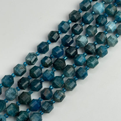 Blue Apatite Dodecahedron Beads