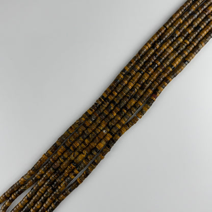 Tiger's Eye Heishi Gemstone Beads - (AA Quality)