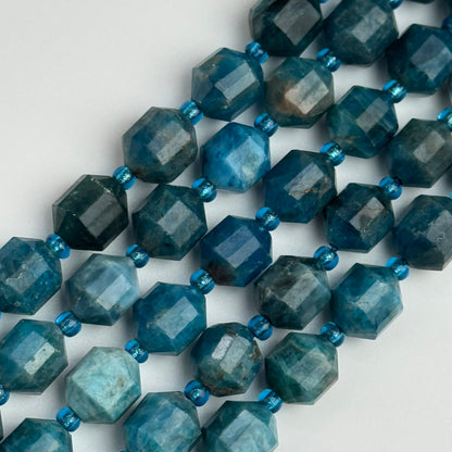 Blue Apatite Dodecahedron Beads