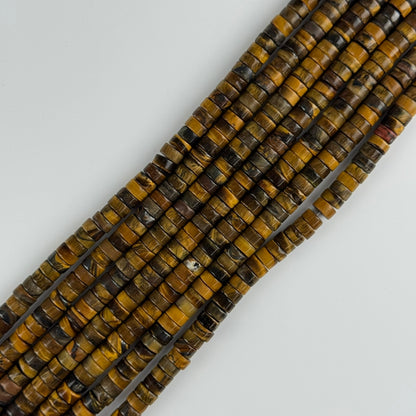Tiger's Eye Heishi Gemstone Beads - (AA Quality)