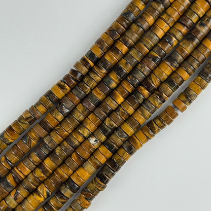 Tiger's Eye Heishi Gemstone Beads - (AA Quality)
