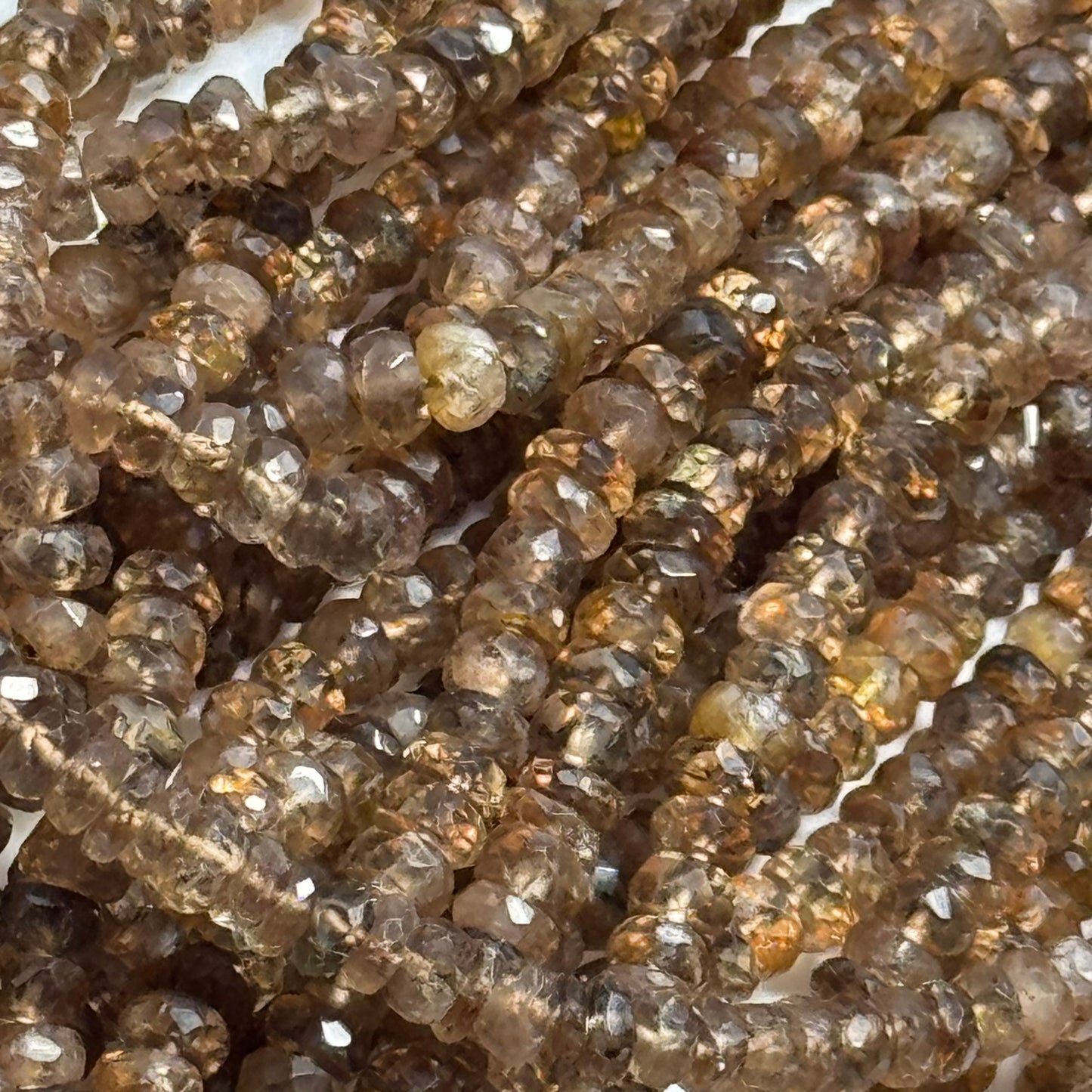 Andalusite Faceted Rondelle Beads – Natural Gemstone