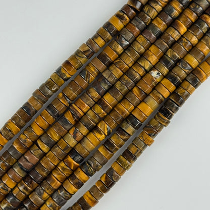 Tiger's Eye Heishi Gemstone Beads - (AA Quality)